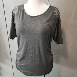 Gray embelished top